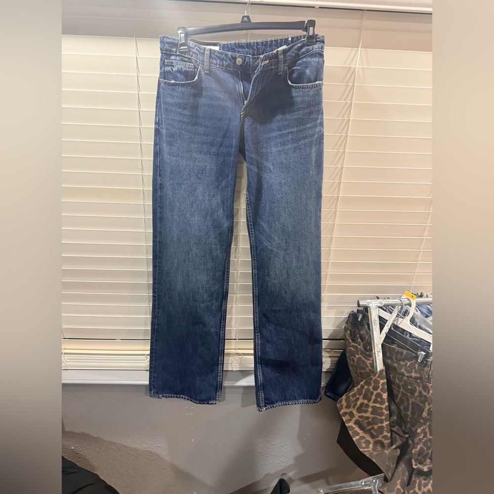 Zara Dark Blue Straight Leg Jeans